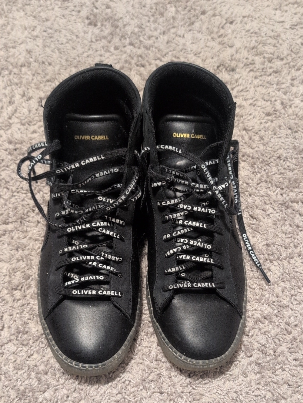Oliver Cabell Black High-Top Sneakers with Branded Laces